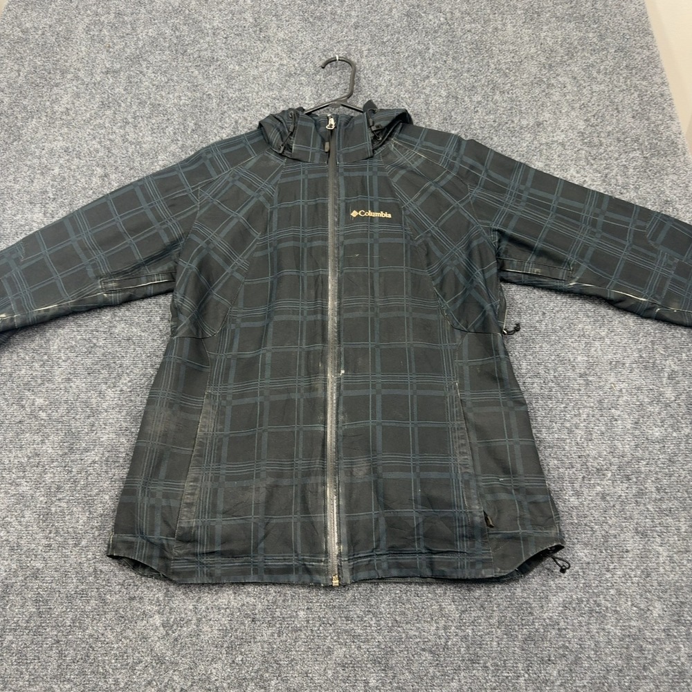 Columbia Jacket Mens L Black Polyester Plaid Interchange Zip Up Gorpcore Outdoor
